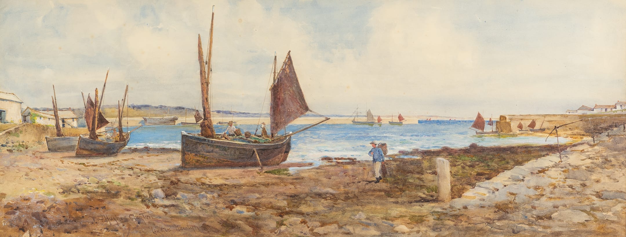 Joseph Hughes Clayton, Low Tide Newlyn, c.1920